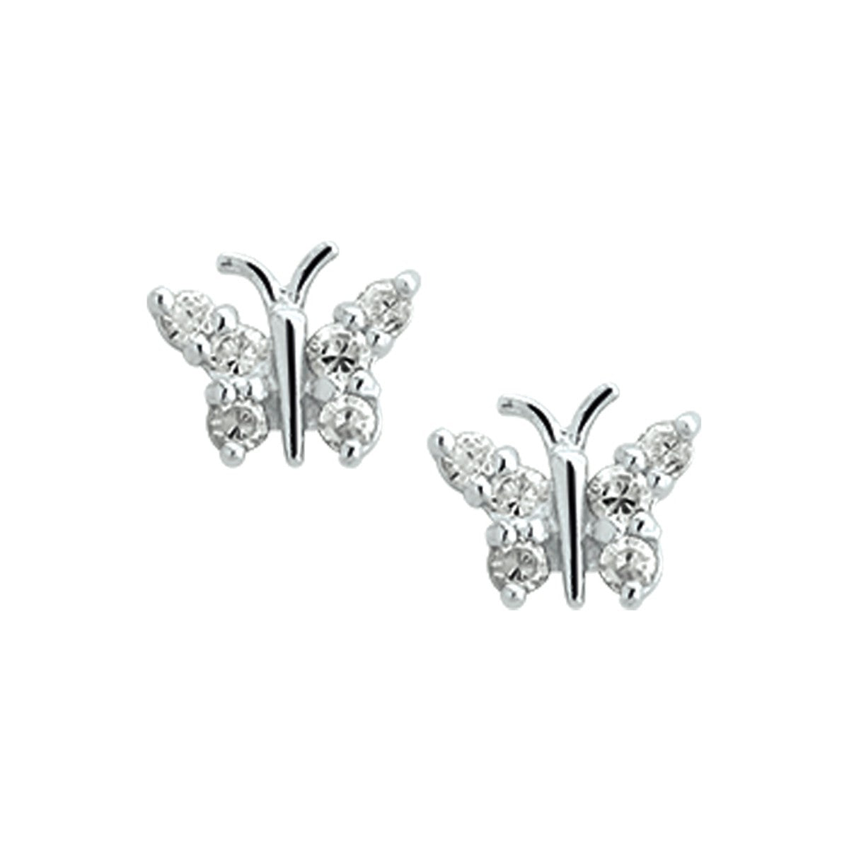 Fantasy Collection Oorbellen vlinder zirkonia zilver