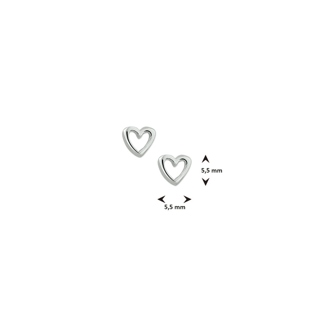 Fantasy Collection Oorbellen hart zilver