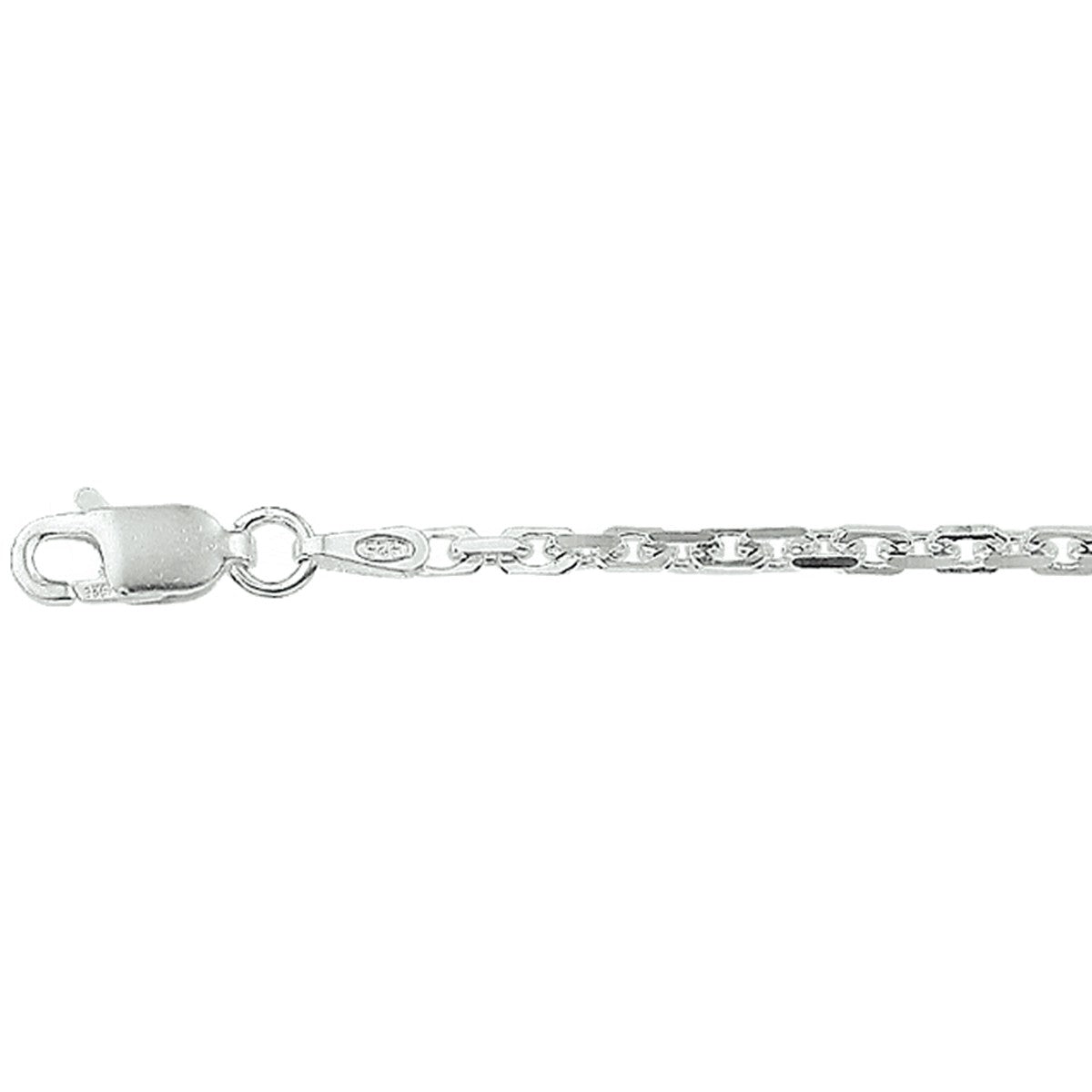 Fantasy Collection Collier anker gediamanteerd 2,1 mm zilver