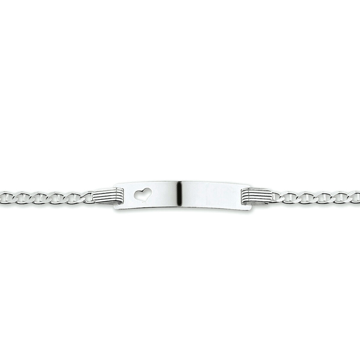 Fantasy Collection Graveerarmband anker plaat 5,0 mm 13 - 15 cm zilver