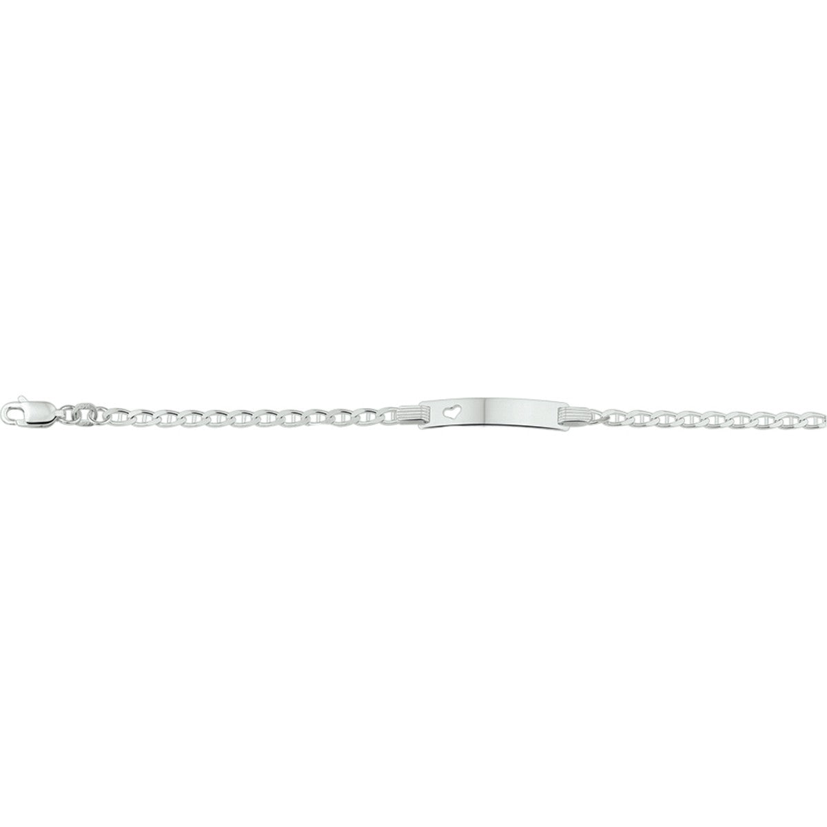 Fantasy Collection Graveerarmband anker plaat met hartje 5,0 mm 16 - 18 cm zilver
