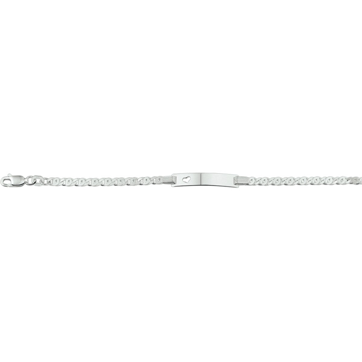 Fantasy Collection Graveerarmband valkenoog plaat met hartje 5,0 mm 16 - 18 cm zilver