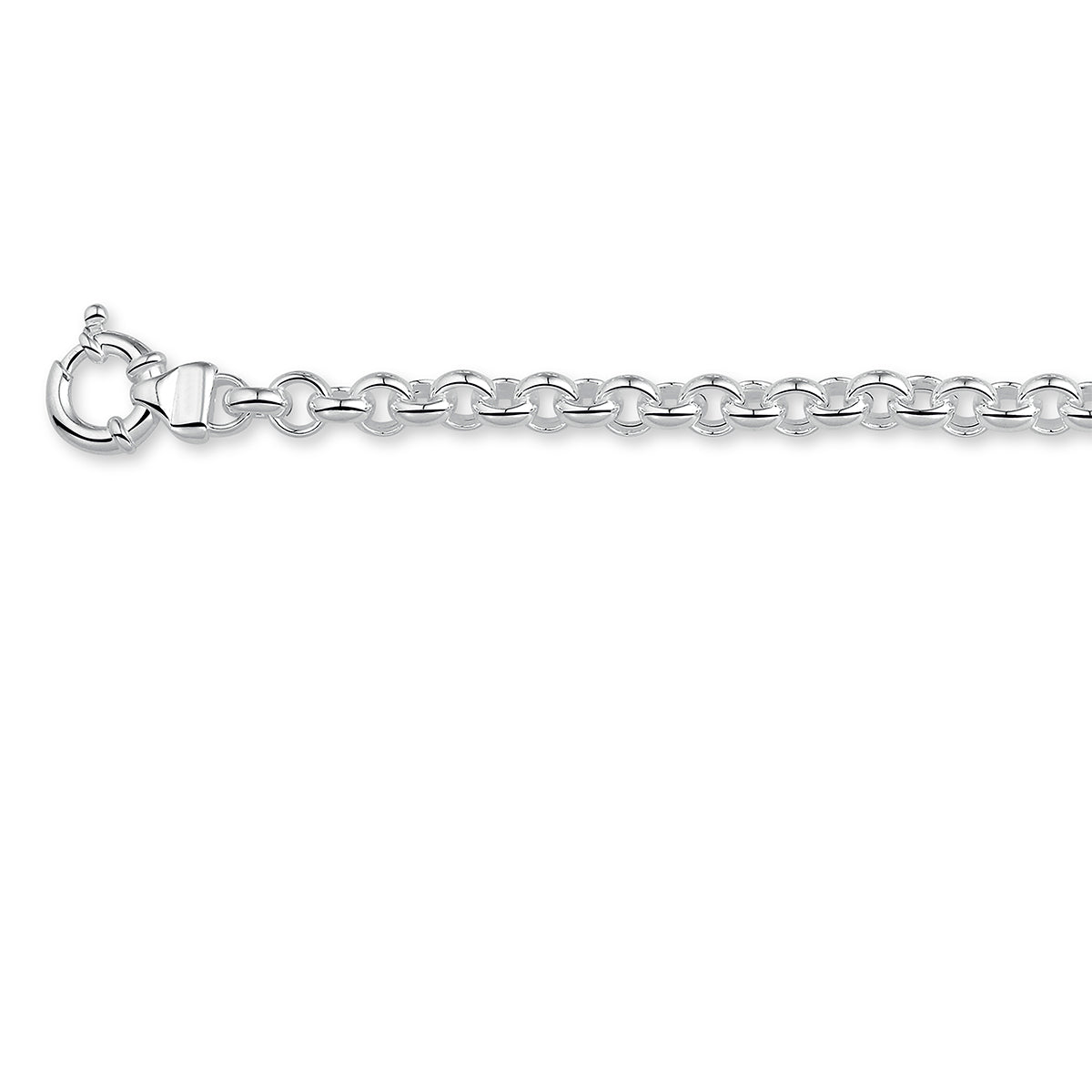 Ketting Jasseron 8,5 mm met groot veerslot zilver wit