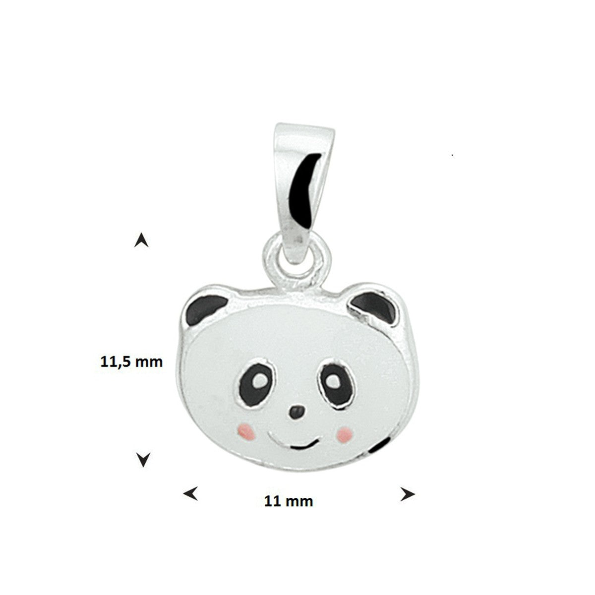 Fantasy Collection Hanger panda emaille zilver