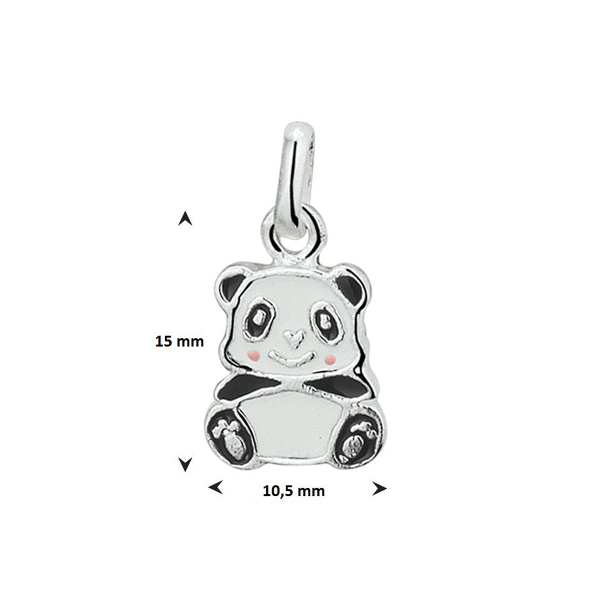 Fantasy Collection Hanger panda emaille zilver