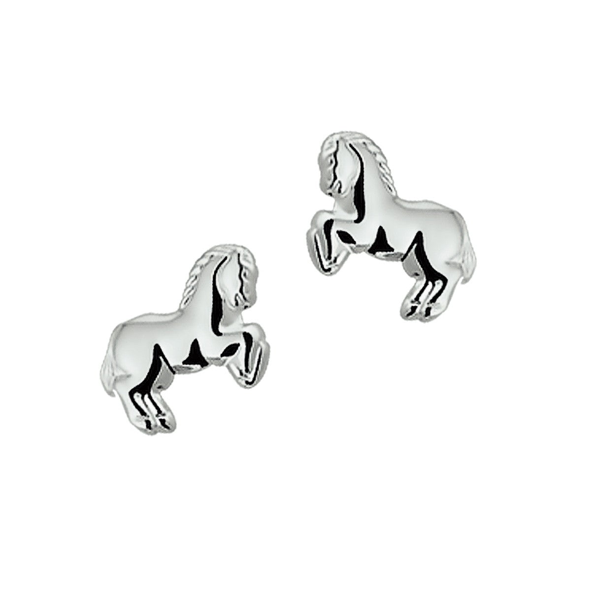 Fantasy Collection Oorbellen paard 8,5 mm zilver
