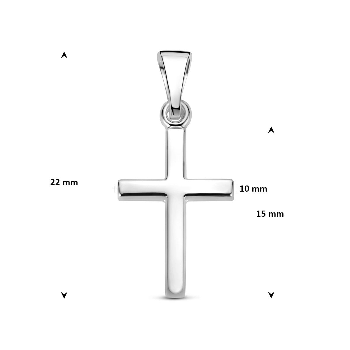 Hanger kruis 15 mm zilver