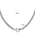 zilver wit collier gourmette 7 mm 45 cm met groot springslot 1017025 - PansiteNederland.nl