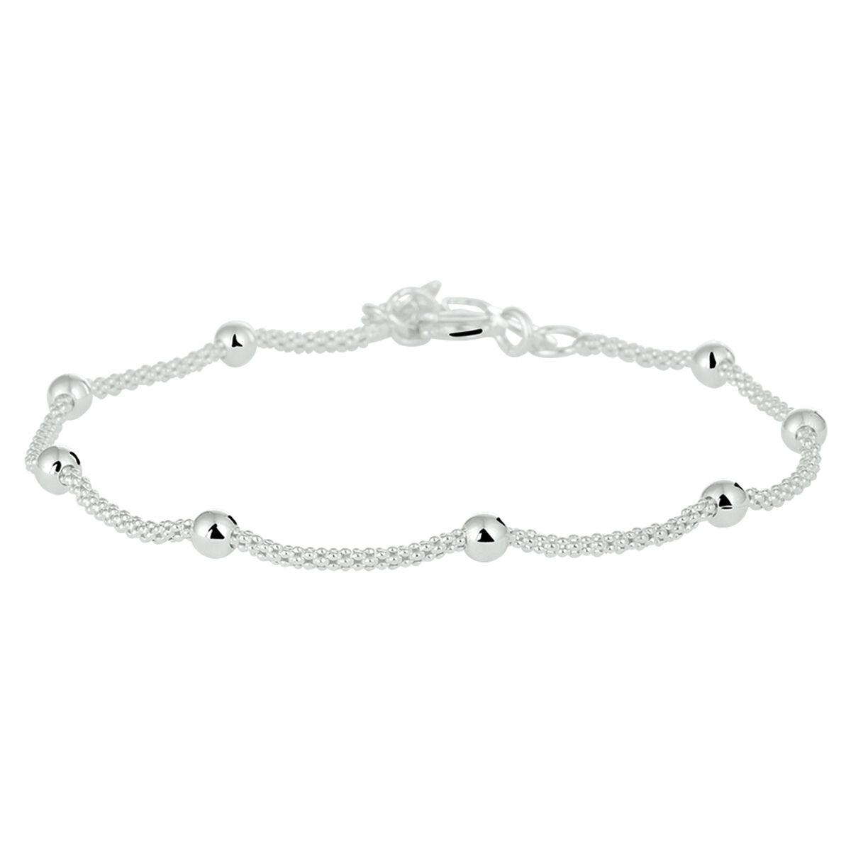 Fantasy Collection Armband bolletjes 3,0 mm 18 + 3 cm zilver