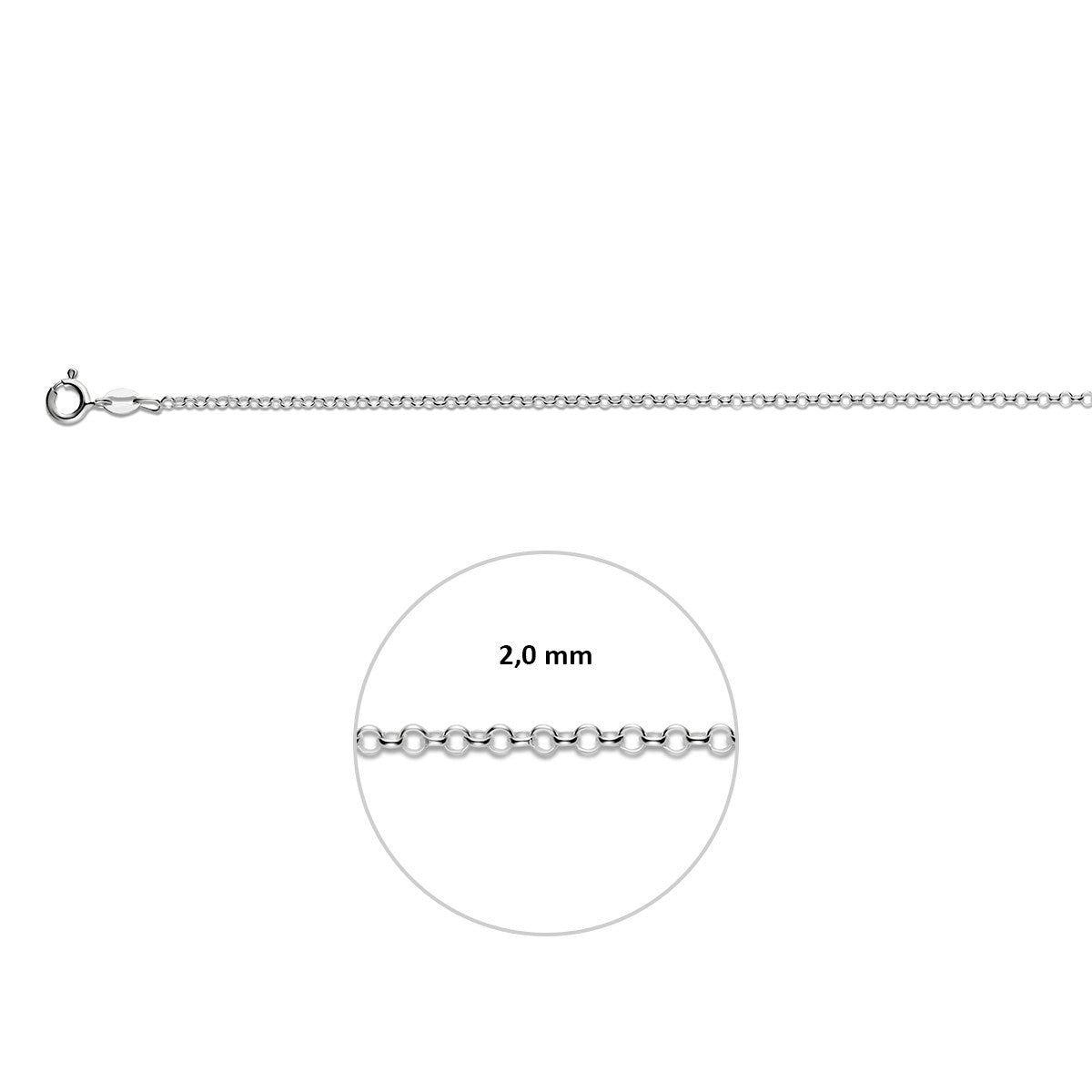 Collier jasseron 2,0 mm zilver