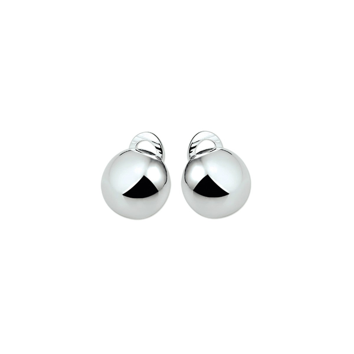 Fantasy Collection Oorclips halfbol zilver oorbellen