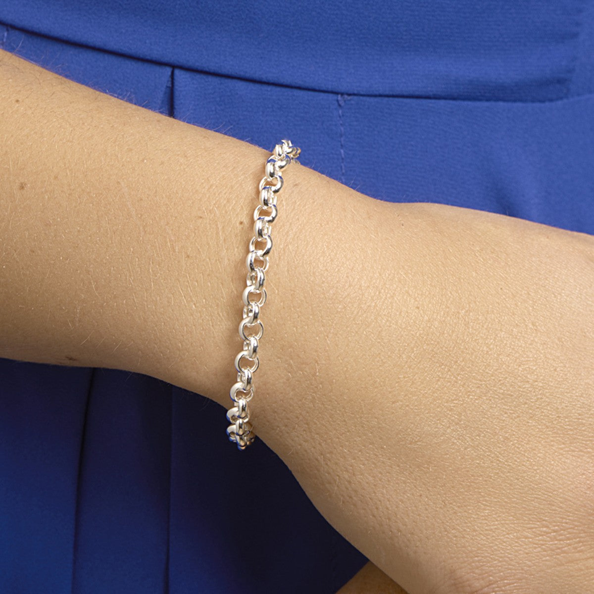 Fantasy Collection Armband jasseron 5,5 mm met groot veerslot zilver