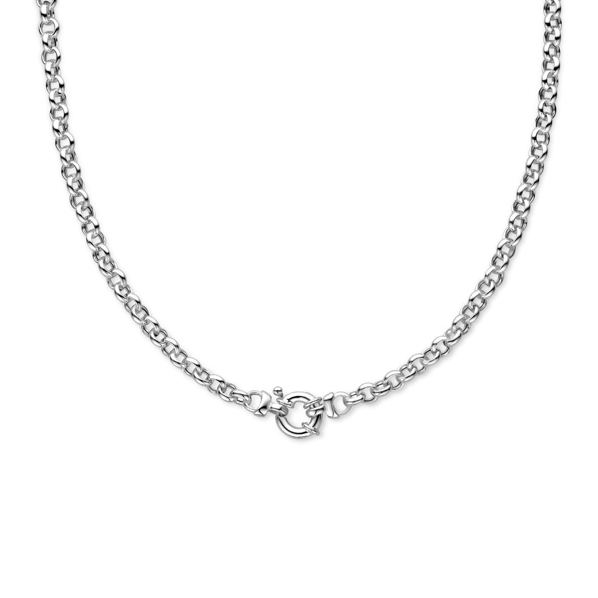 Fantasy Collection Collier jasseron 5,5 mm met groot veerslot zilver