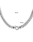 Zilveren collier dubbel gourmette plat 10 mm 45 cm met groot springslot 1018758 - PansiteNederland.nl