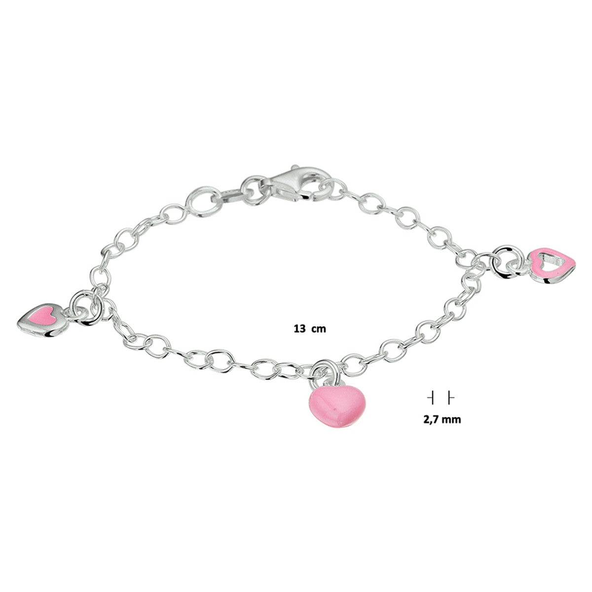 Fantasy Collection Armband hart emaille zilver