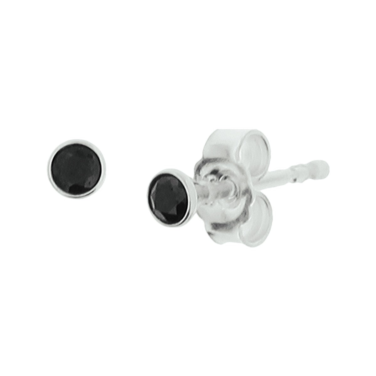 Fantasy Collection Oorbellen zwart zirkonia zilver