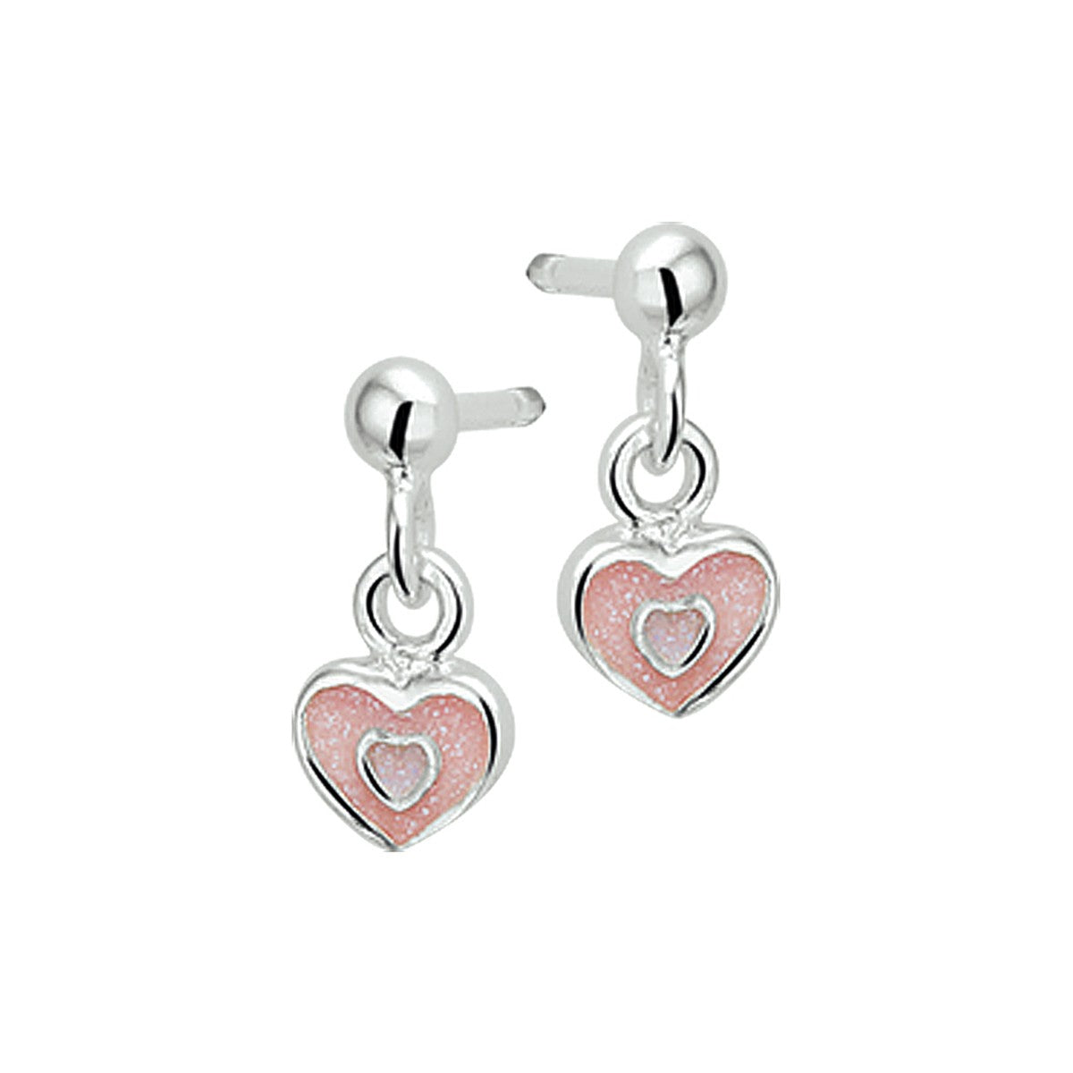 Fantasy Collection Hangende oorbellen hart zilver