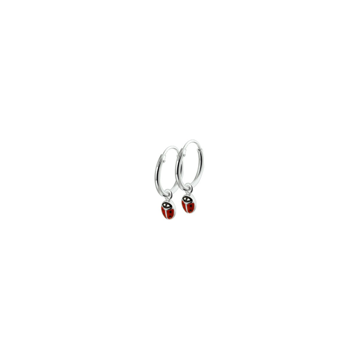 Fantasy Collection Oorbellen lieveheersbeestje emaille zilver
