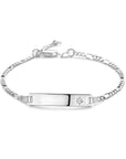 Zilver Wit Graveerarmband Figaro Zirkonia Plaat 5,0 mm 1019475 - PansiteNederland.nl
