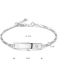 Zilver Wit Graveerarmband Figaro Zirkonia Plaat 5,0 mm 1019475 - PansiteNederland.nl