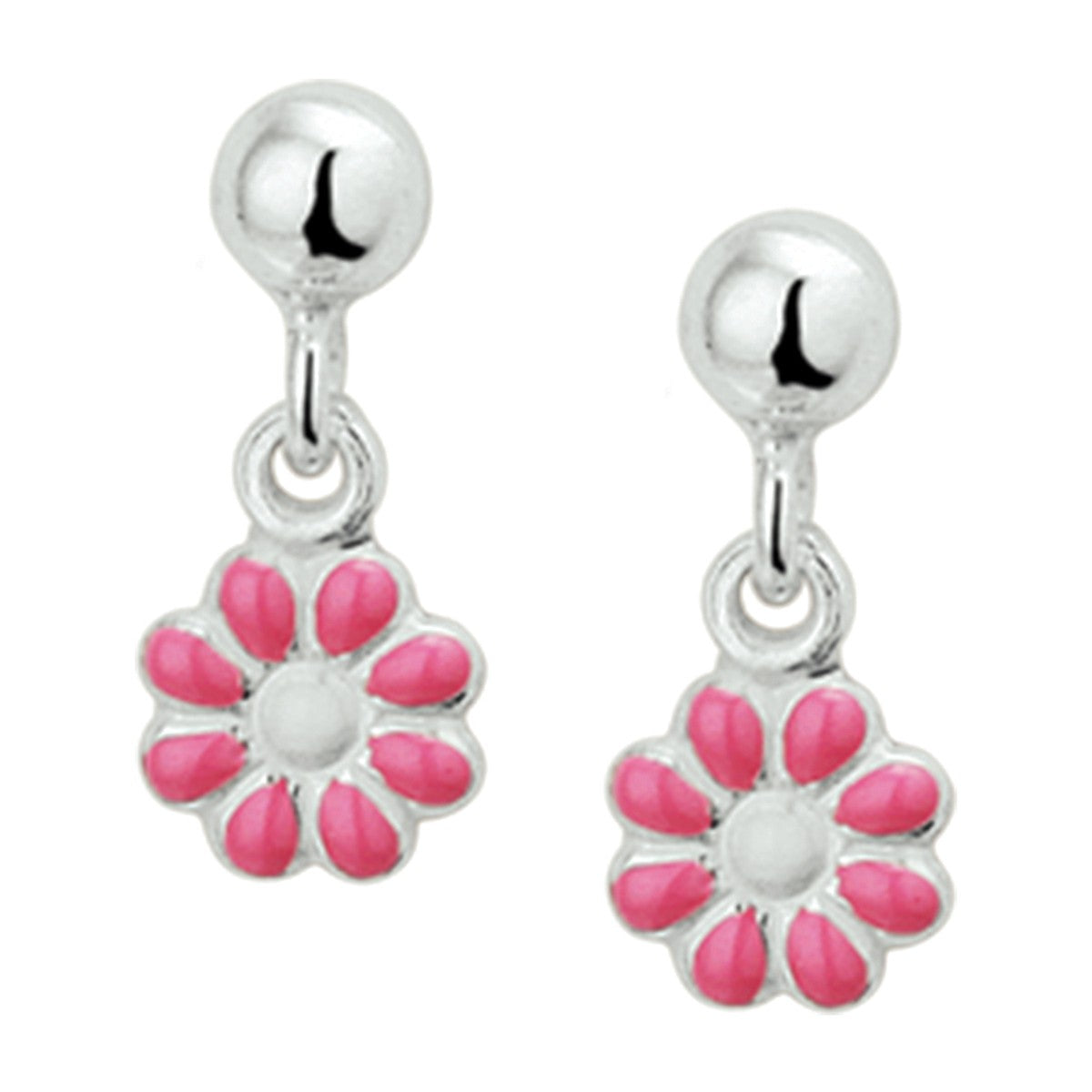 Fantasy Collection Hangende oorbellen bloem zilver