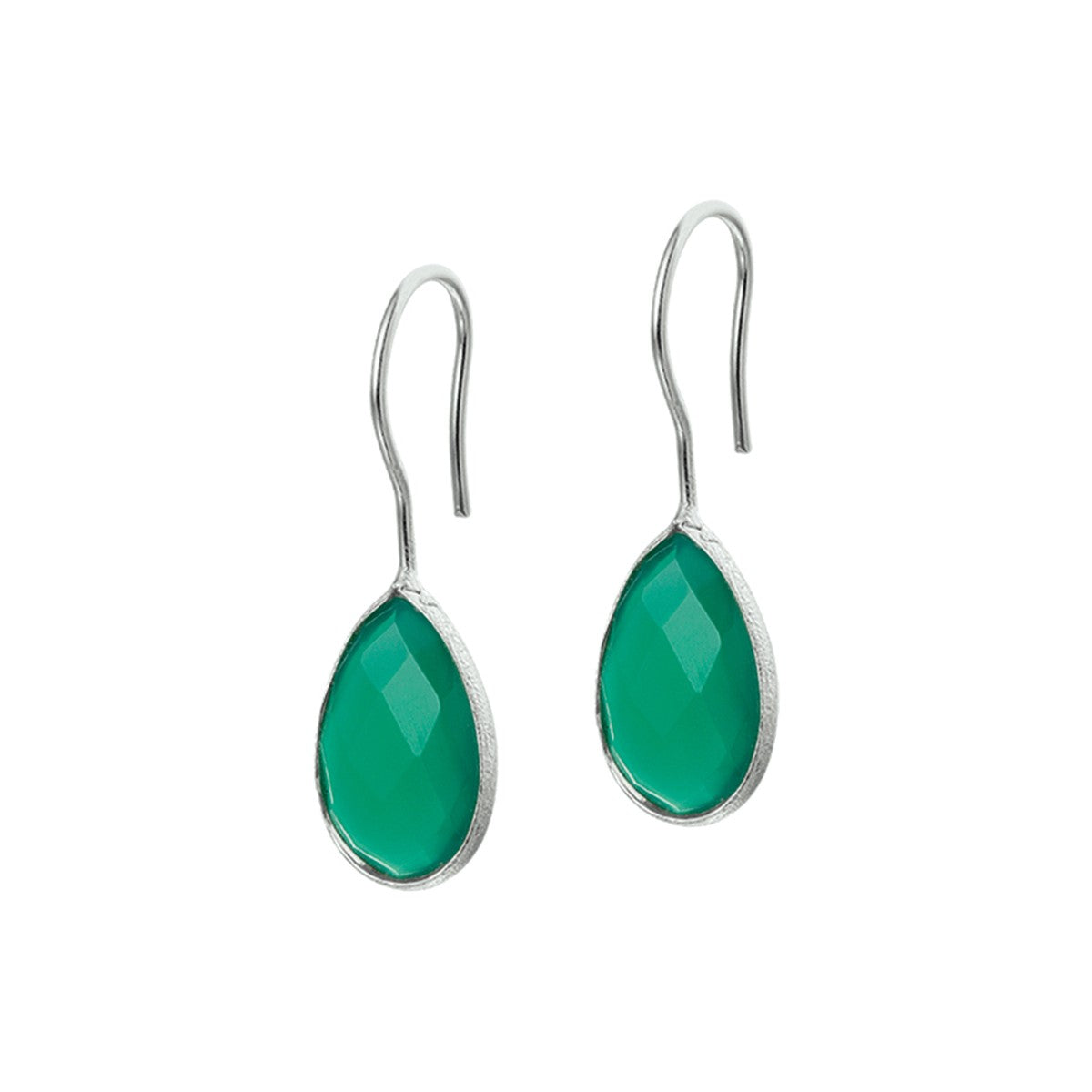 Fantasy Collection Hangende oorbellen agaat franse haak zilver