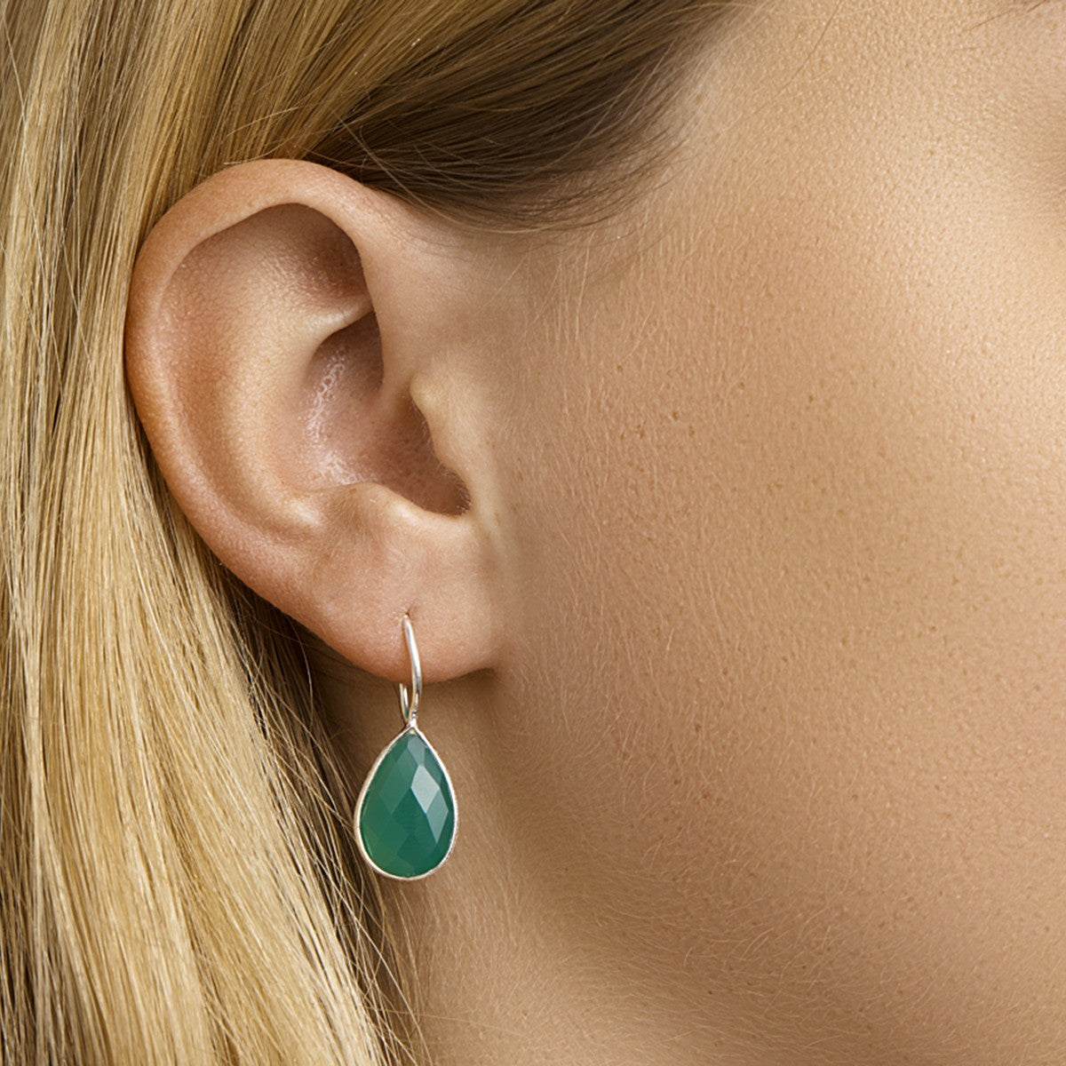 Fantasy Collection Hangende oorbellen agaat franse haak zilver