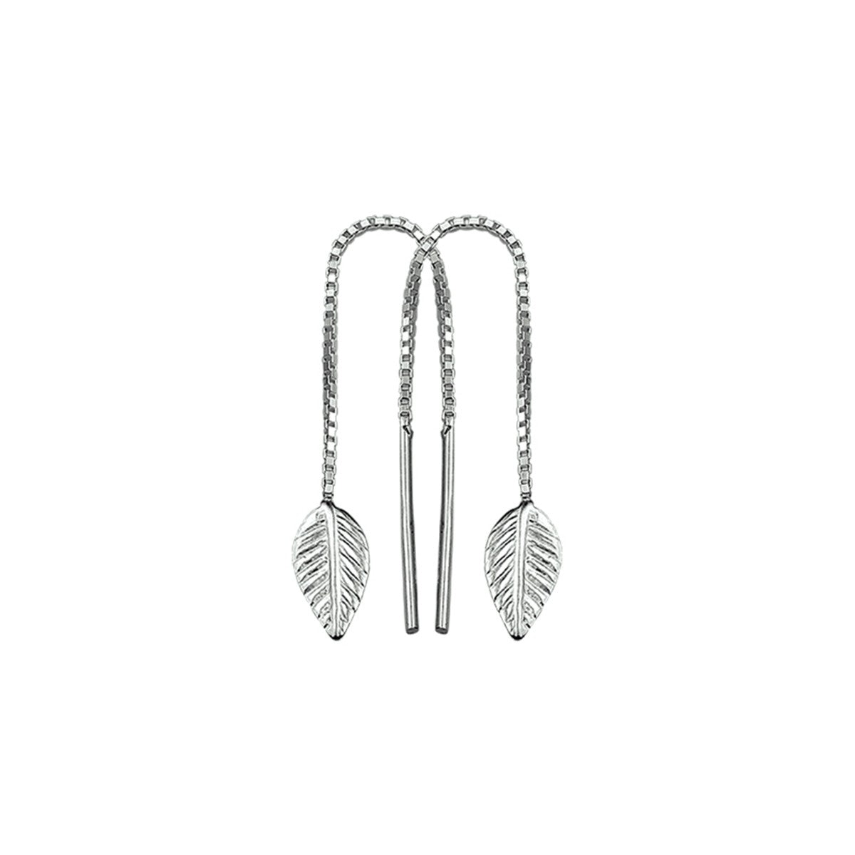 Fantasy Collection Oorbellen veer zilver