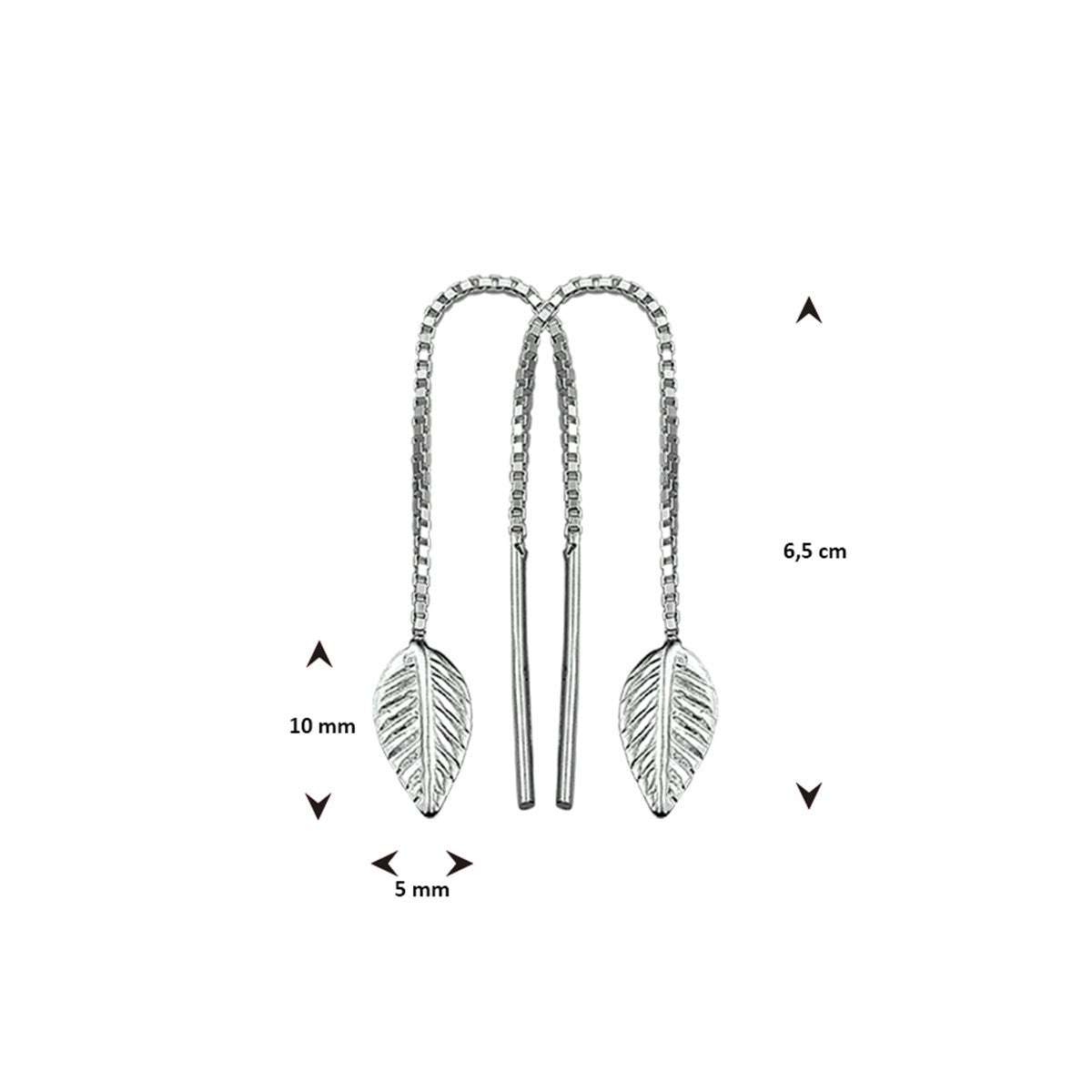 Fantasy Collection Oorbellen veer zilver