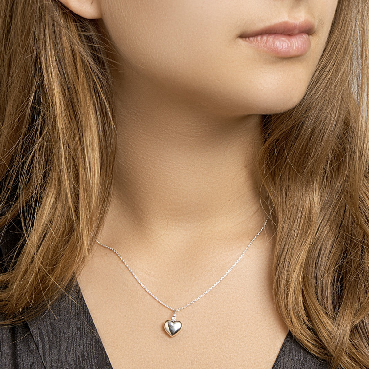 Fantasy Collection Collier hart 41 + 4 cm zilver