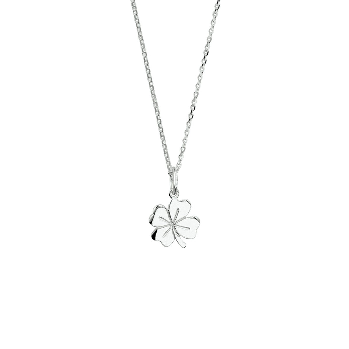 Fantasy Collection Collier klavertje 41 + 4 cm zilver