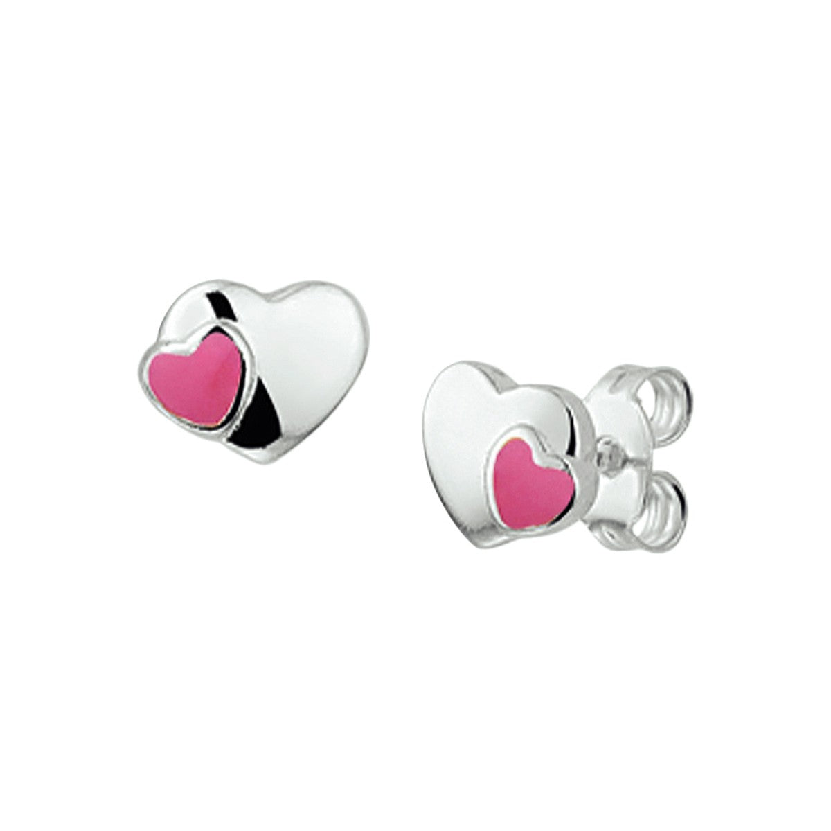 Fantasy Collection Oorbellen hart zilver