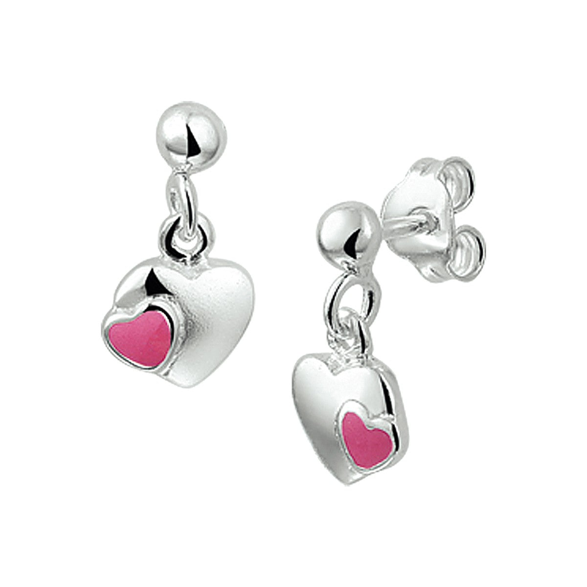 Fantasy Collection Hangende oorbellen hart zilver