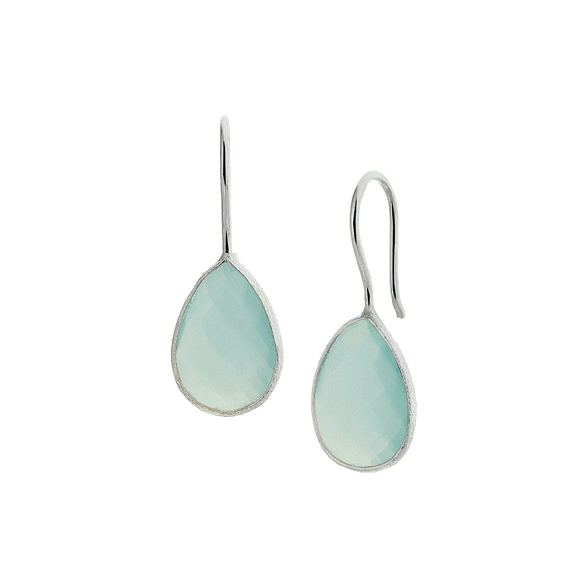 Fantasy Collection Hangende oorbellen chalcedoon franse haak zilver
