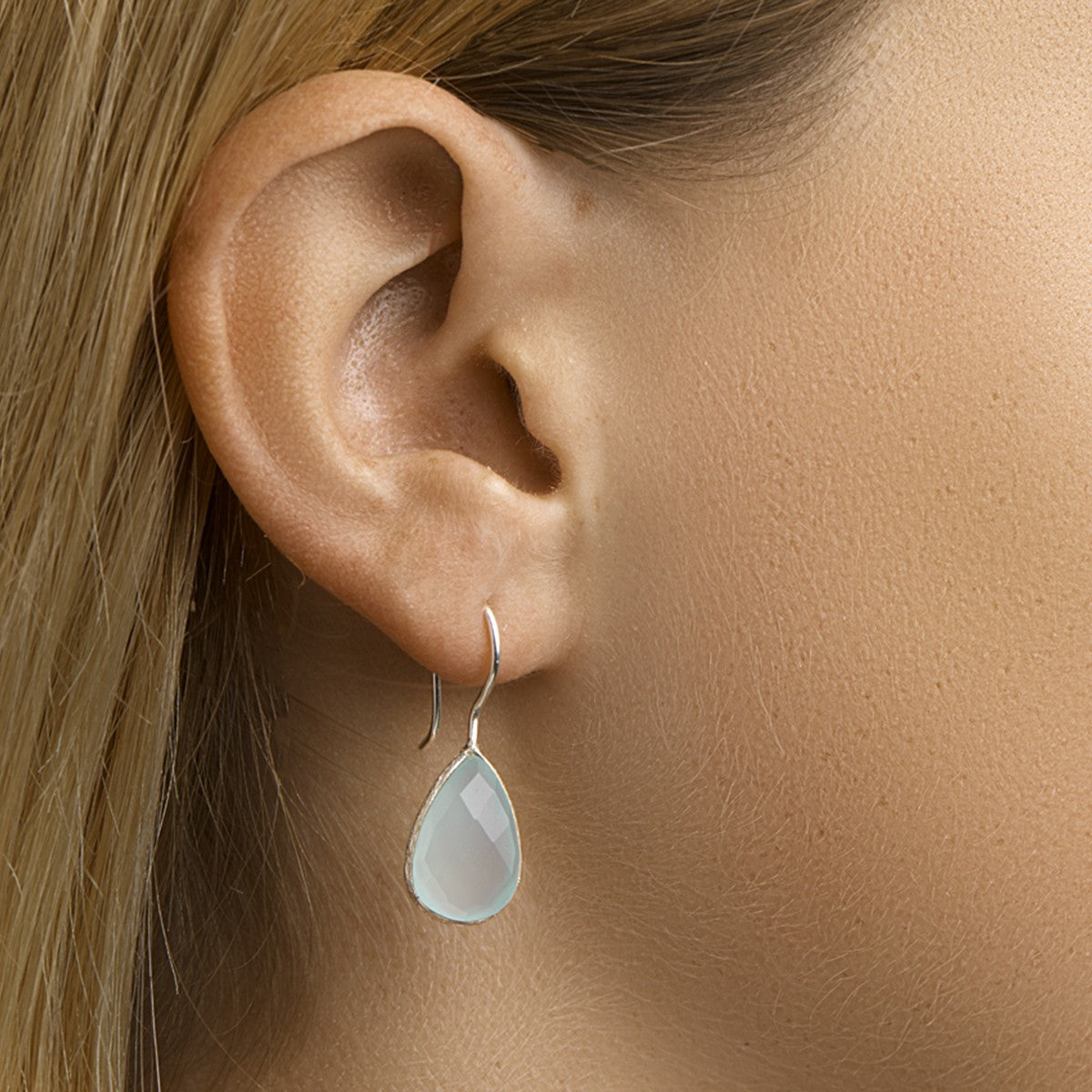 Fantasy Collection Hangende oorbellen chalcedoon franse haak zilver