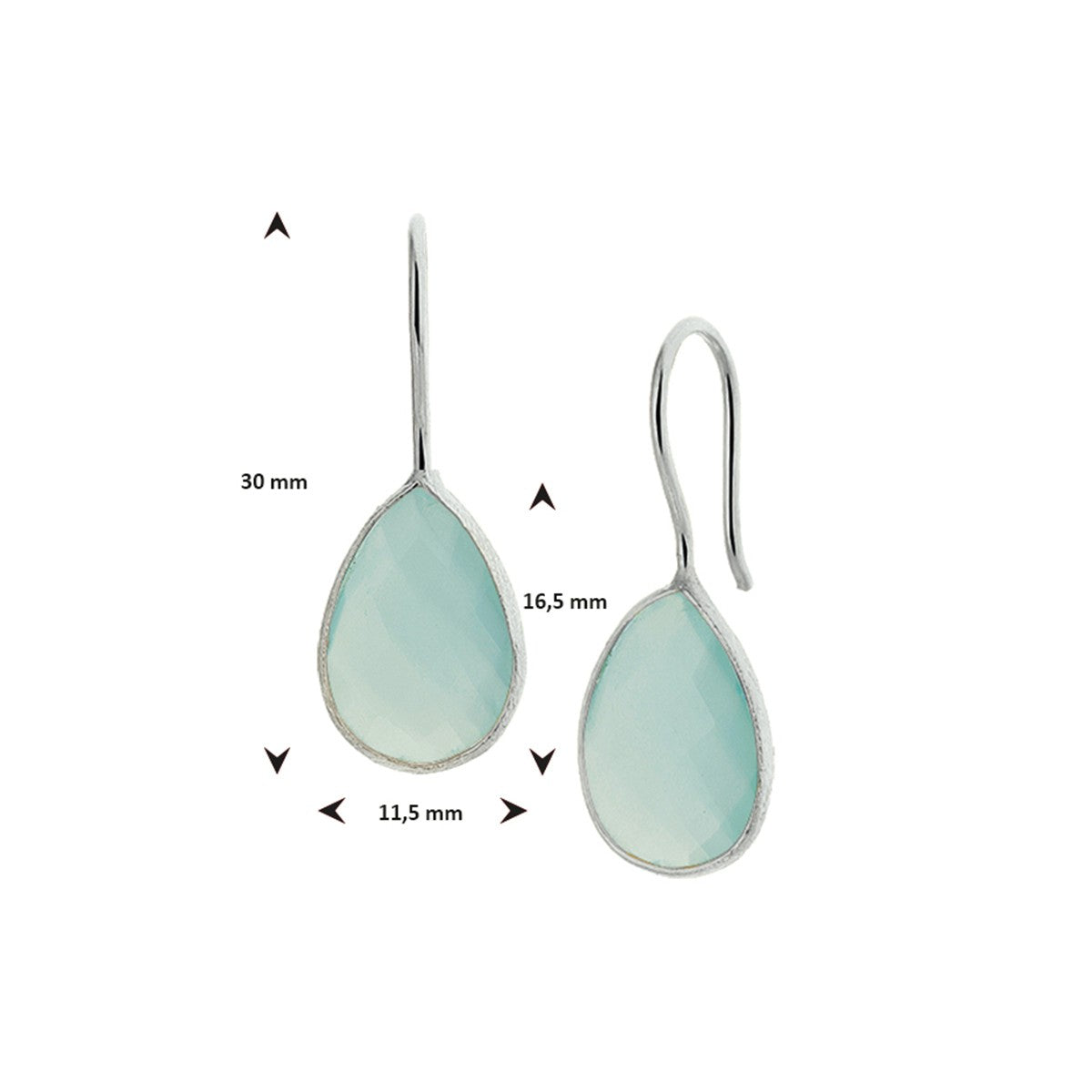 Fantasy Collection Hangende oorbellen chalcedoon franse haak zilver