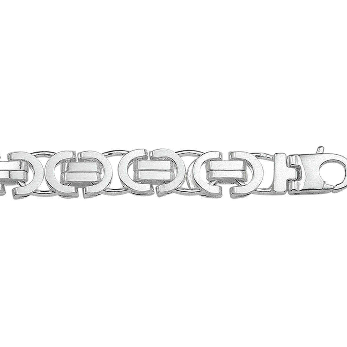 Fantasy Collection Konings plat 7,5 mm zilver armband