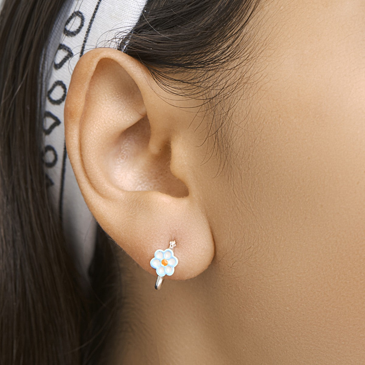 Fantasy Collection Oorbellen bloem zilver