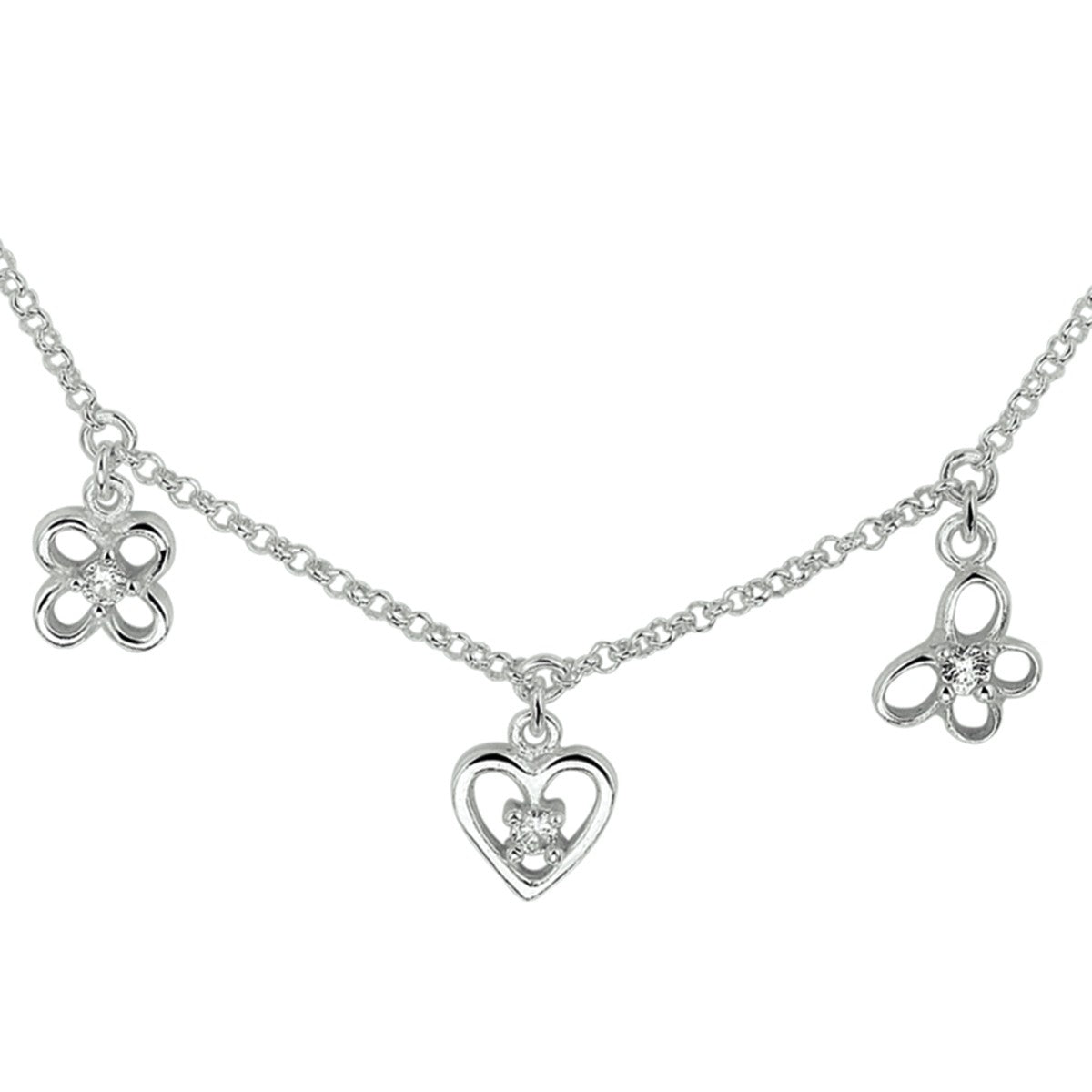 Fantasy Collection Collier bedels zirkonia assortiment 36 + 2 cm zilver