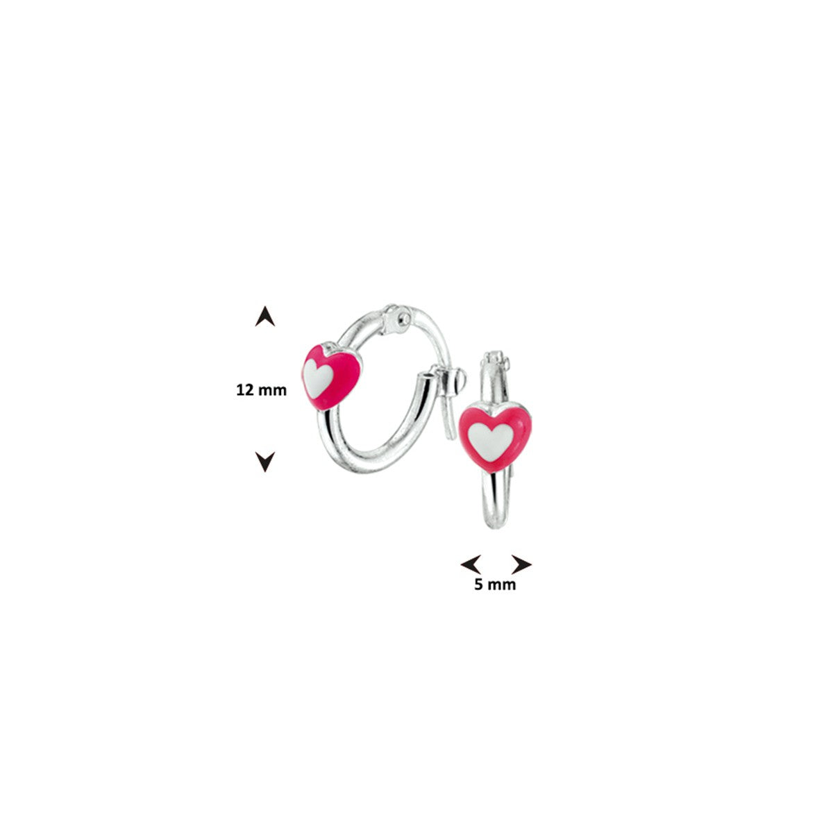 Fantasy Collection Oorbellen hart zilver
