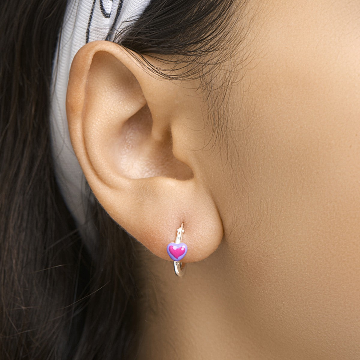 Fantasy Collection Oorbellen hart zilver