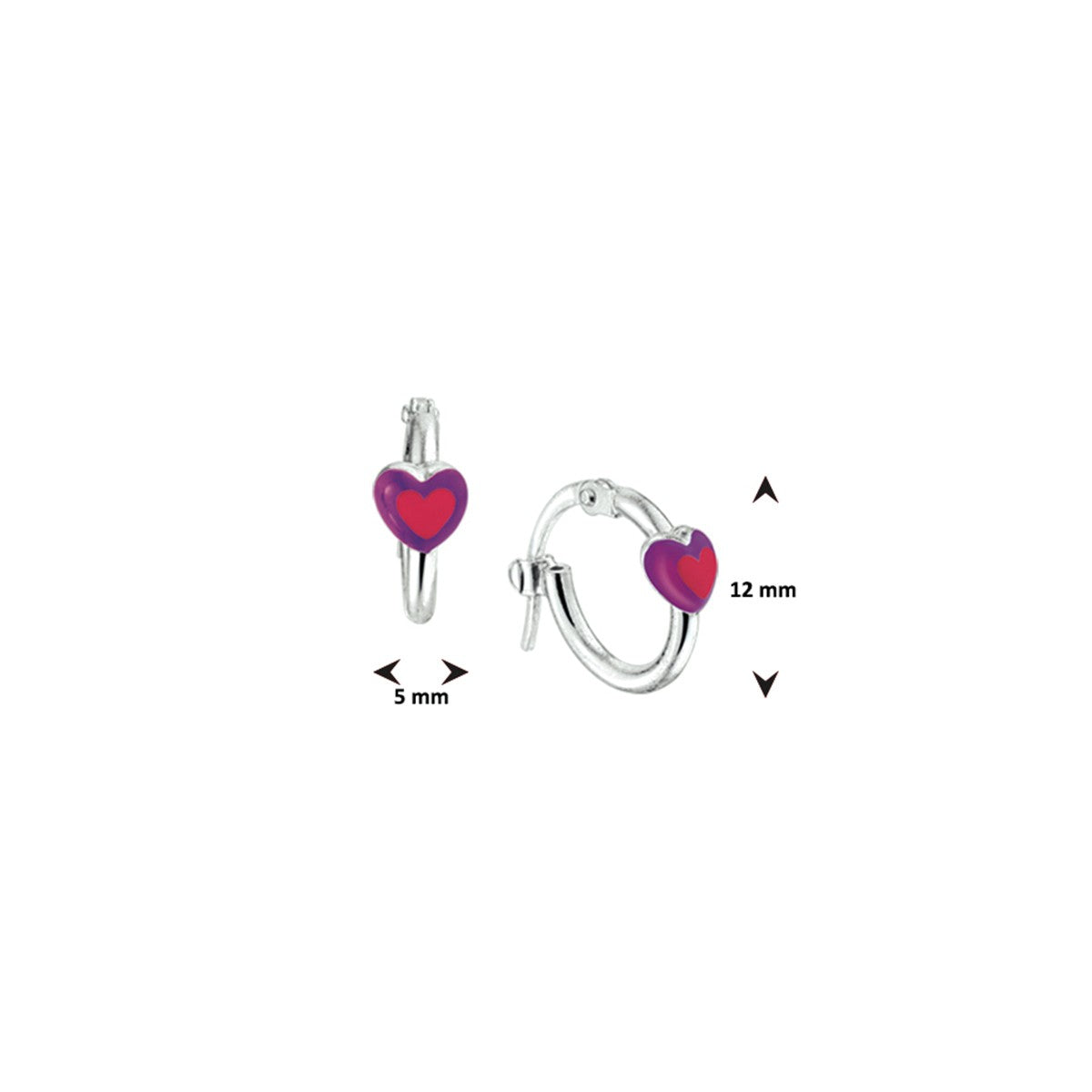 Fantasy Collection Oorbellen hart zilver