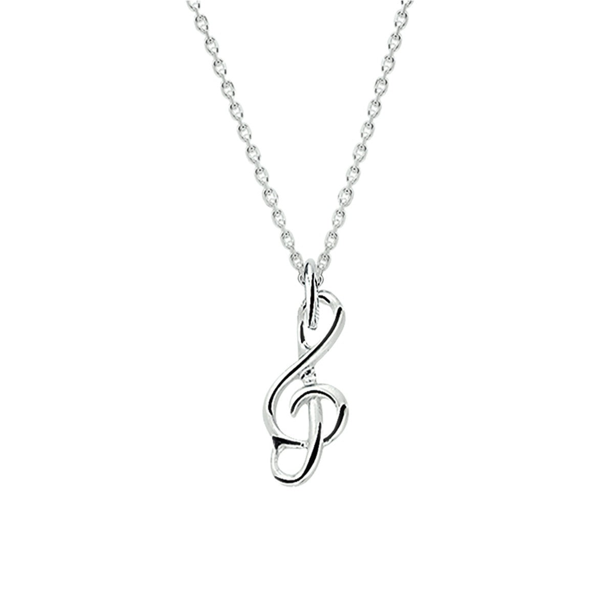 Fantasy Collection Collier hanger g-sleutel 41 + 4 cm zilver