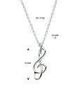 zilver wit collier hanger g-sleutel 41 + 4 cm 1020358 - PansiteNederland.nl