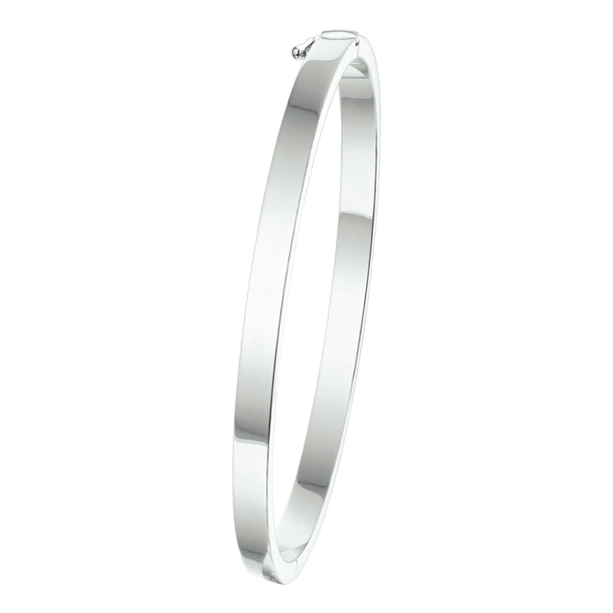 Fantasy Collection Bangle scharnier vlakke buis 4 x 60 mm zilver