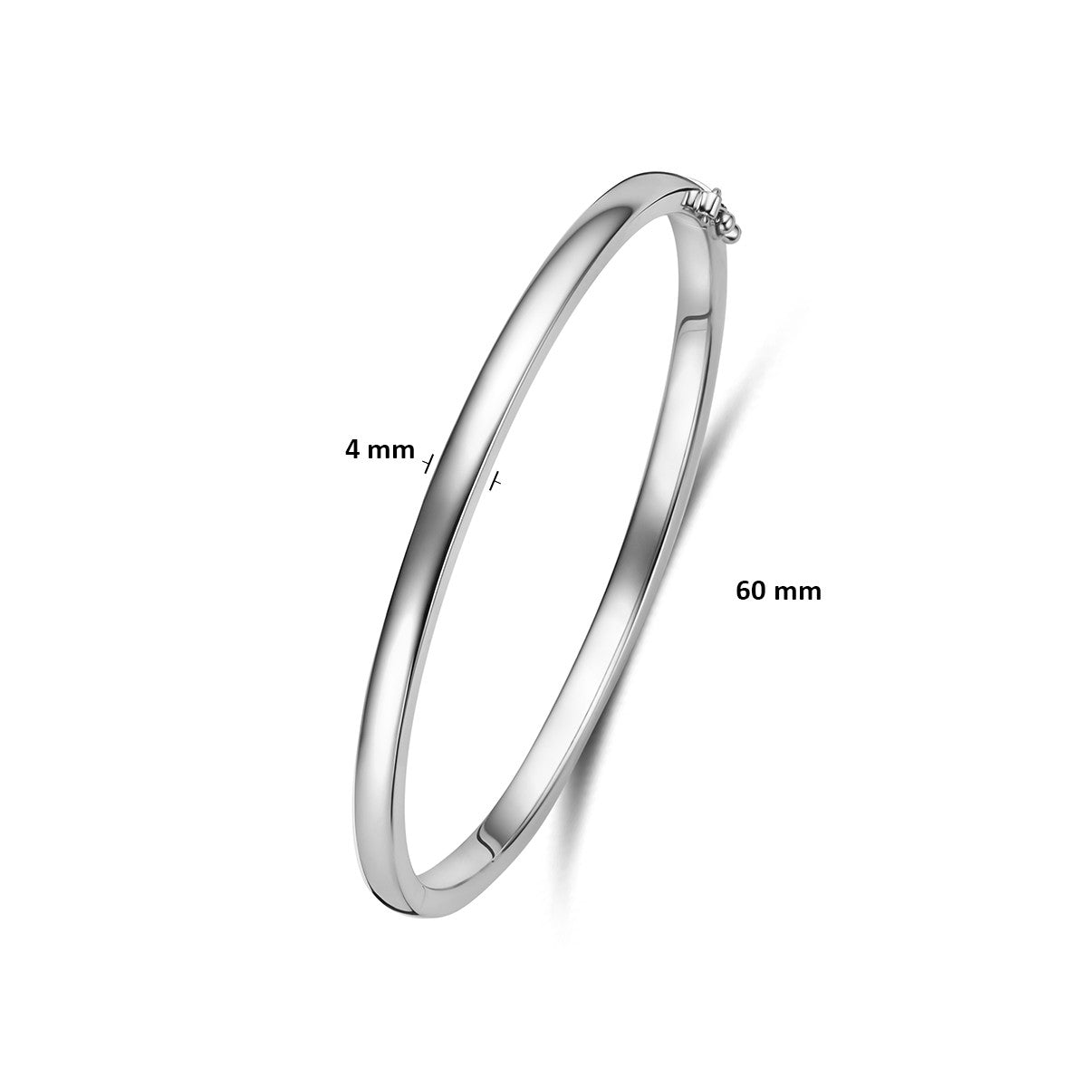 Bangle scharnier bolle buis 4 x 60 mm zilver