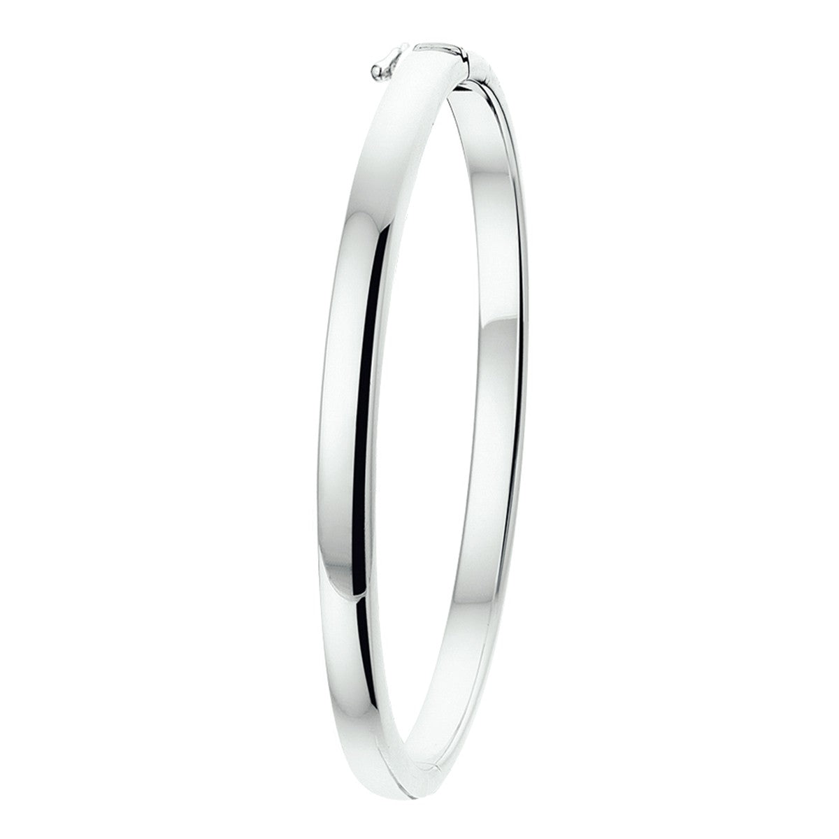 Fantasy Collection Bangle scharnier bolle buis 5 mm zilver