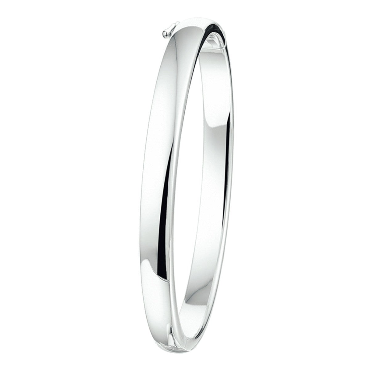 Fantasy Collection Bangle scharnier bolle buis 6 mm zilver