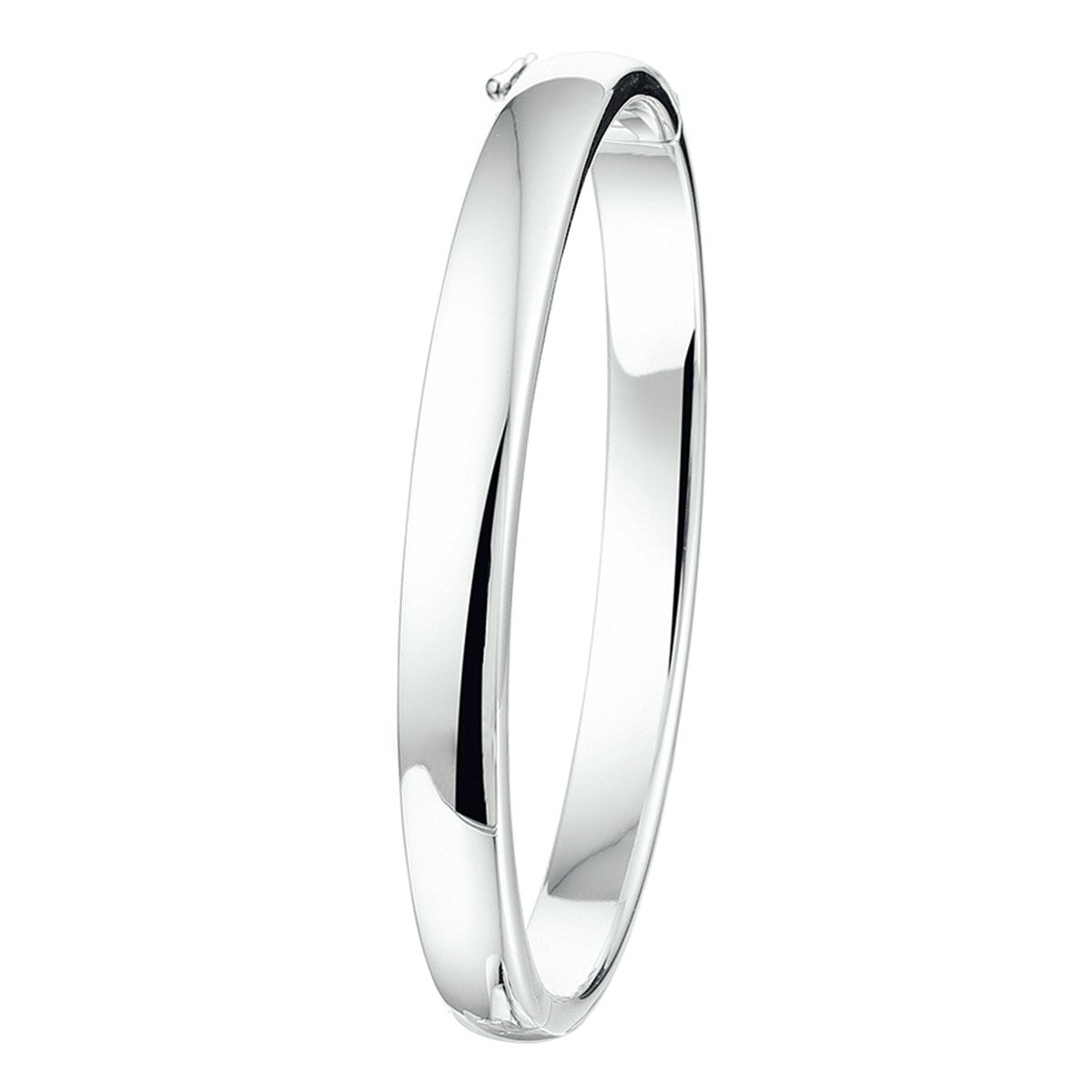 Fantasy Collection Bangle scharnier bolle buis 7 mm zilver