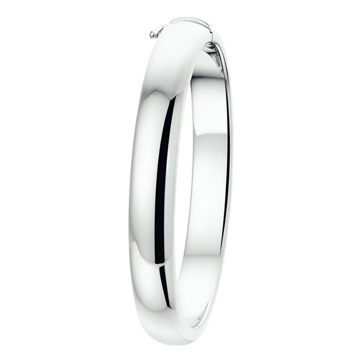 Fantasy Collection Bangle scharnier bolle buis 8 mm zilver